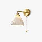Brass Pleated Ceramic Wall Lamp - Lamp Outdoor