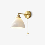 Brass Pleated Ceramic Wall Lamp - Lamp Outdoor