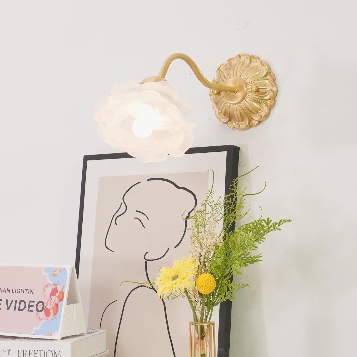Brass Rose Wall Light - Lamp Outdoor