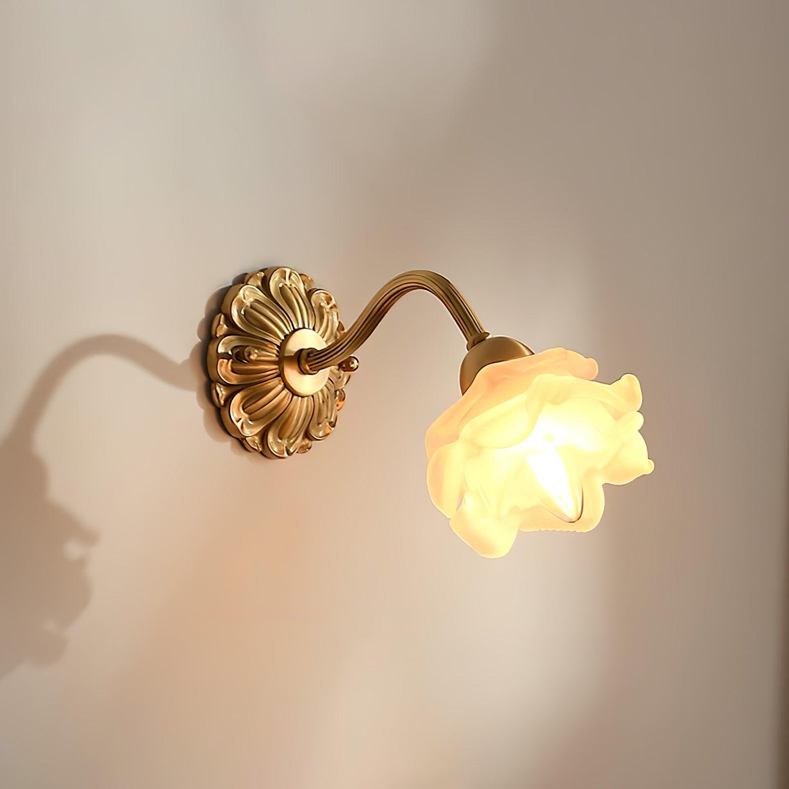 Brass Rose Wall Light - Lamp Outdoor