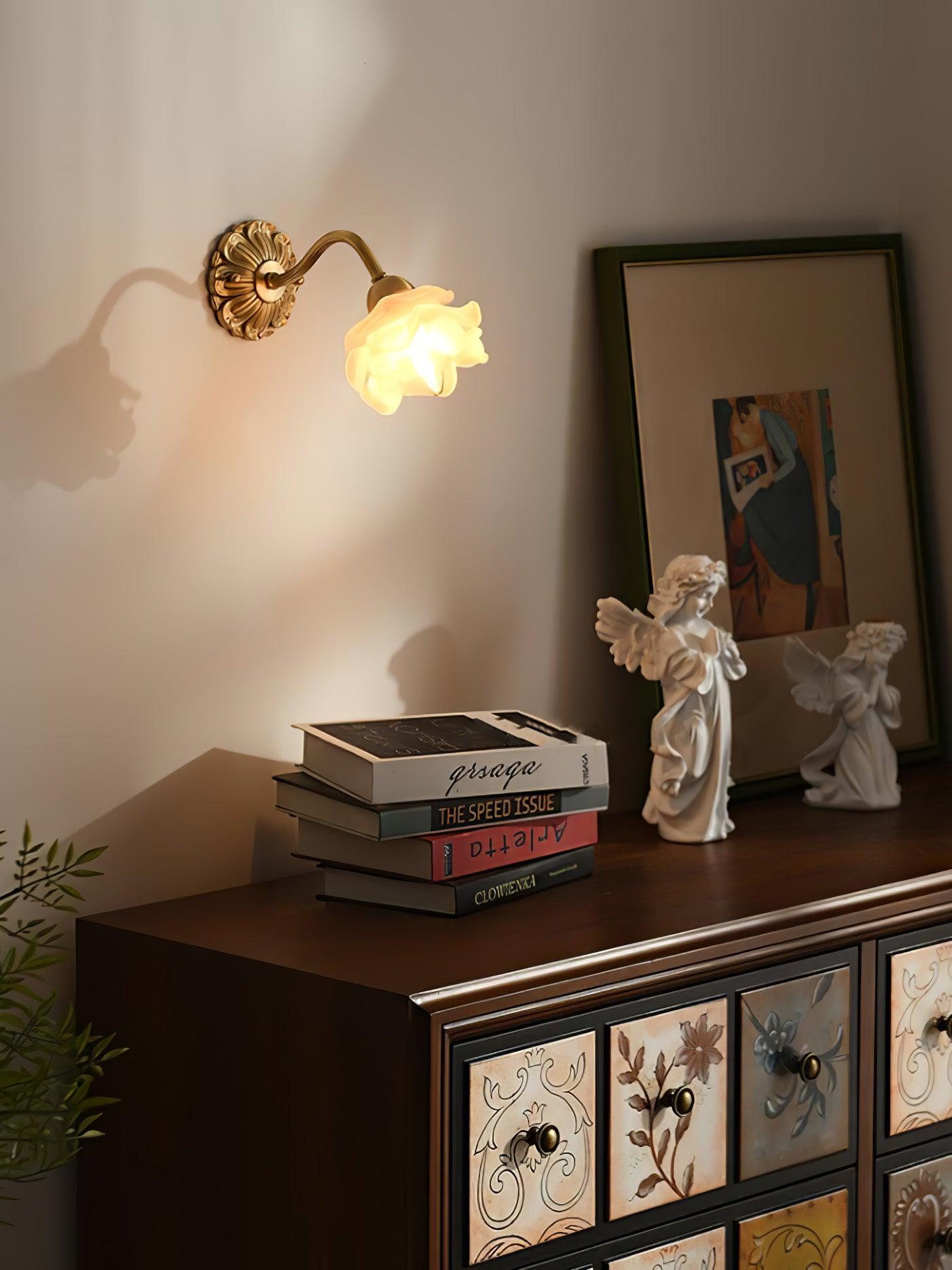 Brass Rose Wall Light - Lamp Outdoor