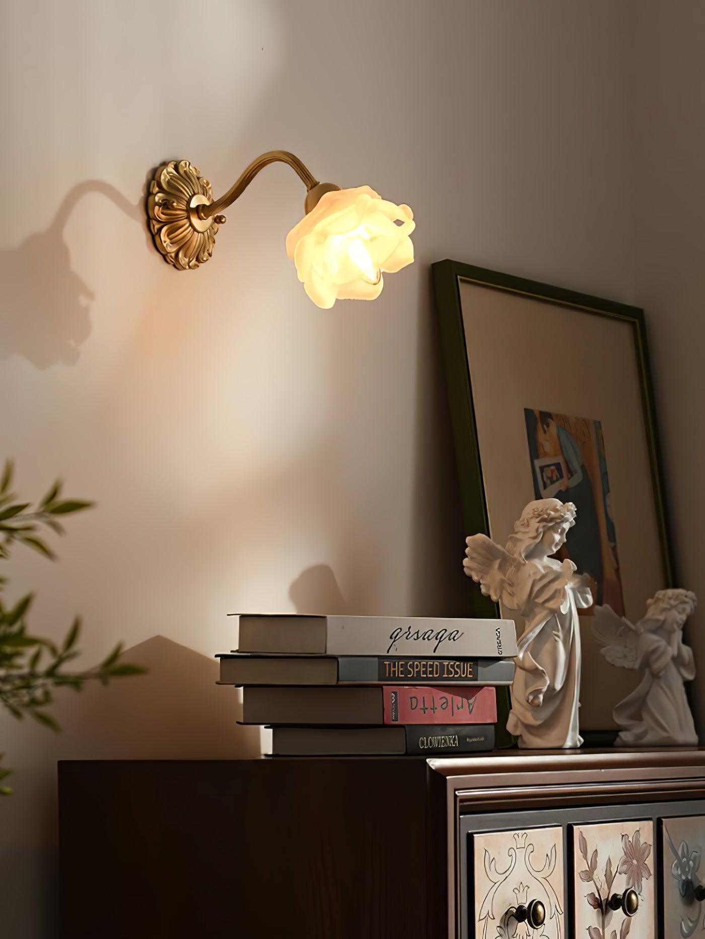 Brass Rose Wall Light - Lamp Outdoor