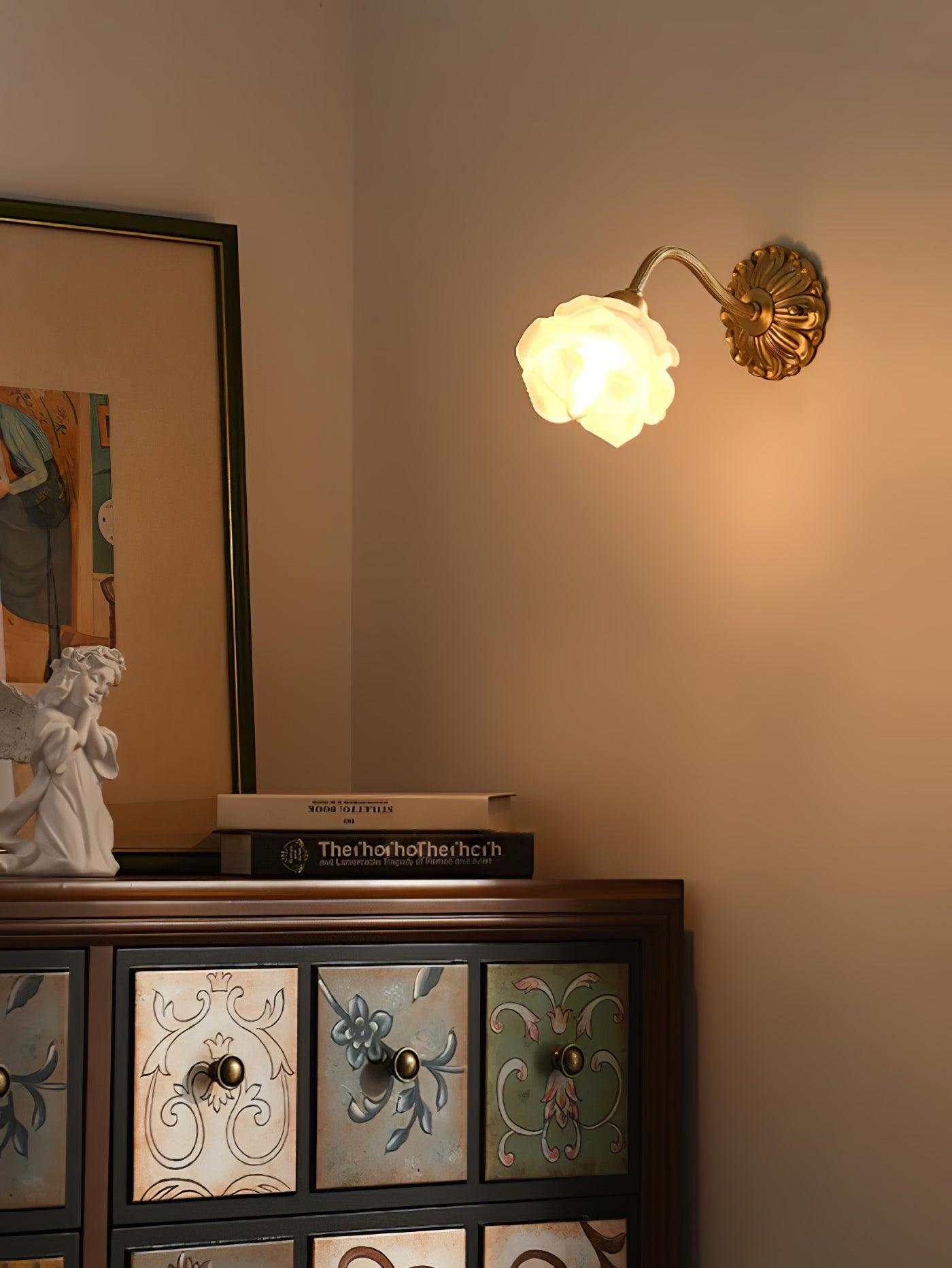 Brass Rose Wall Light - Lamp Outdoor