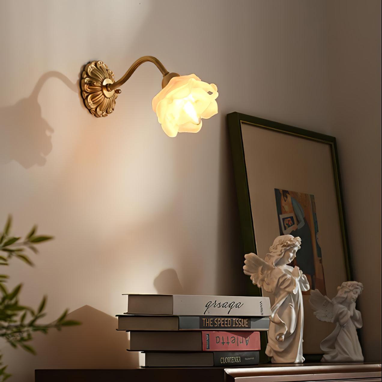 Brass Rose Wall Light - Lamp Outdoor
