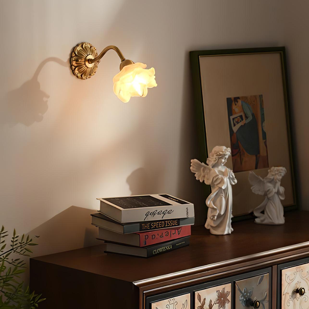 Brass Rose Wall Light - Lamp Outdoor