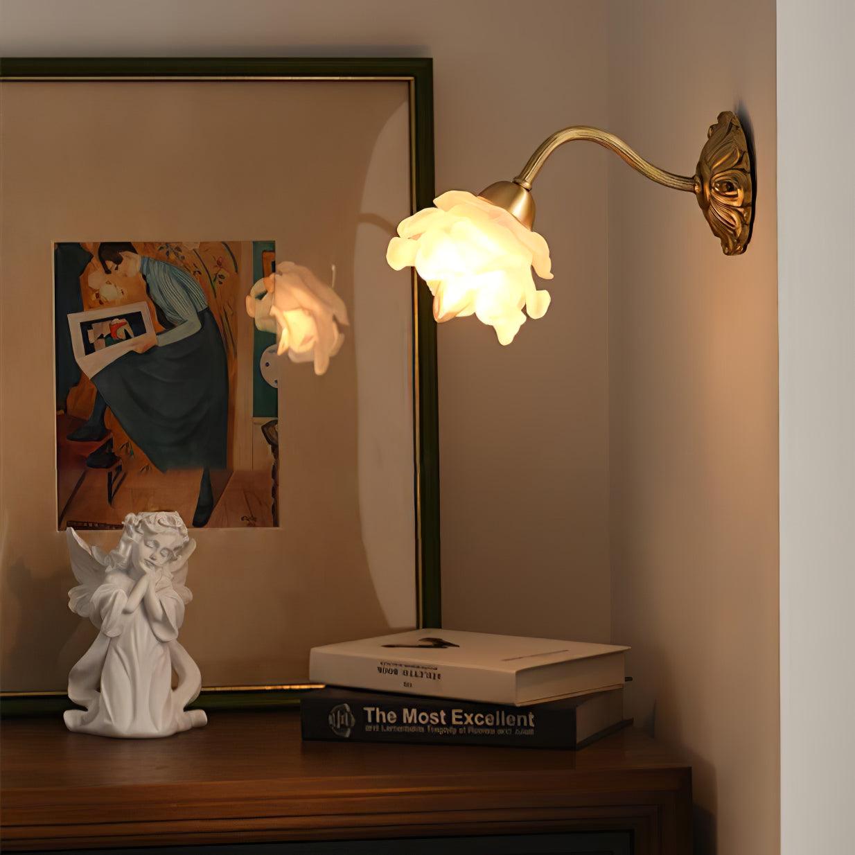 Brass Rose Wall Light - Lamp Outdoor
