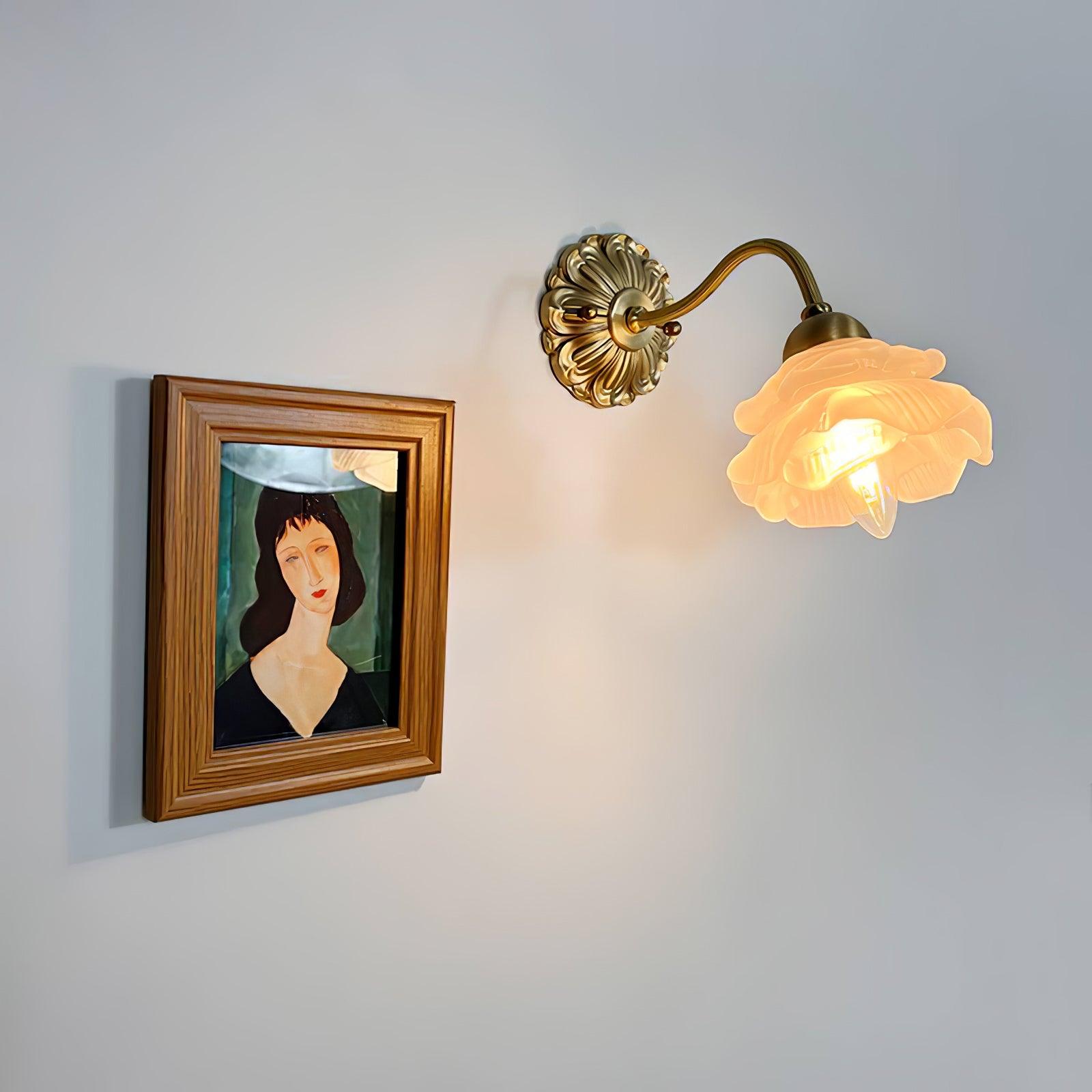 Brass Rose Wall Light - Lamp Outdoor