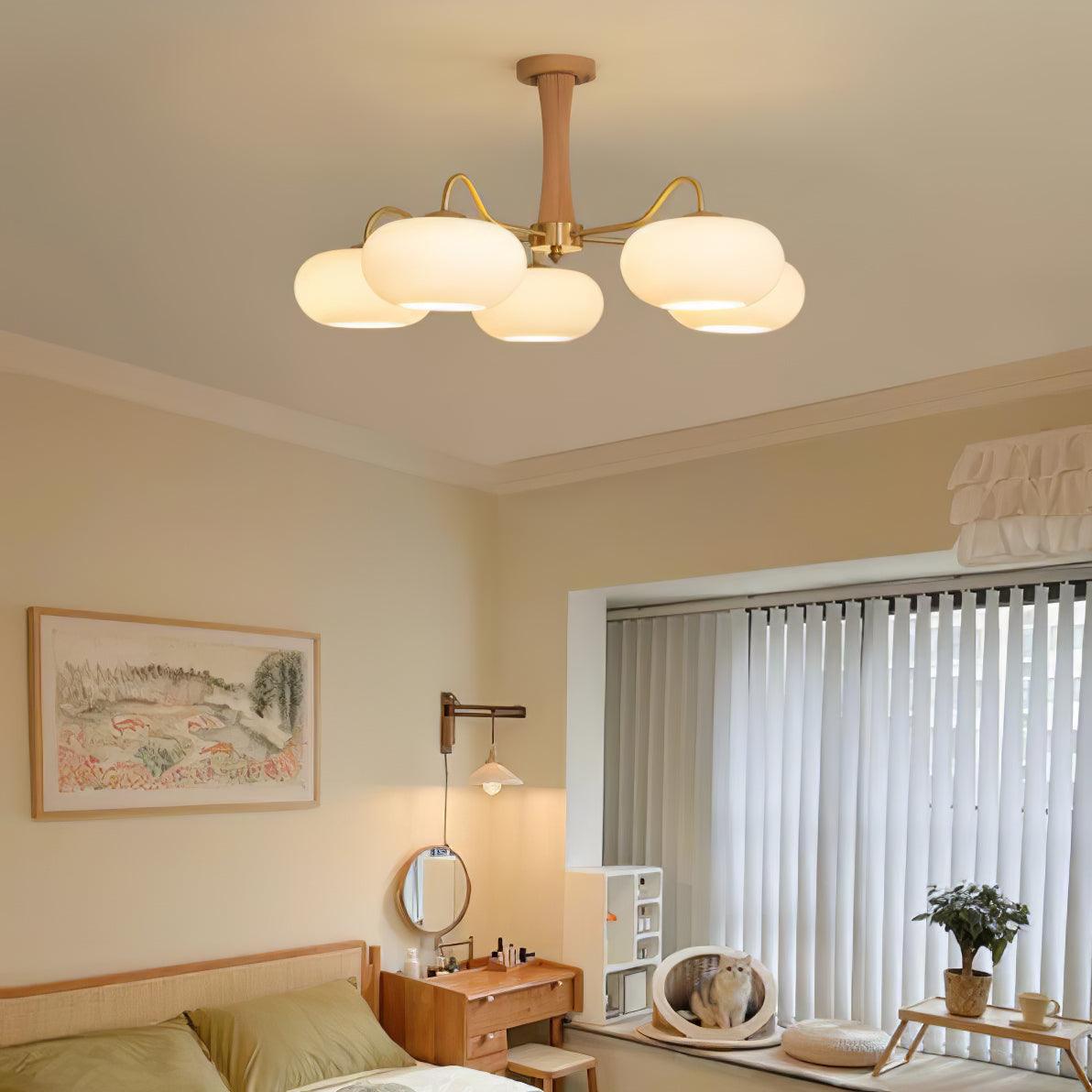 Brass Wooden Persimmon Chandelier - Lamp Outdoor