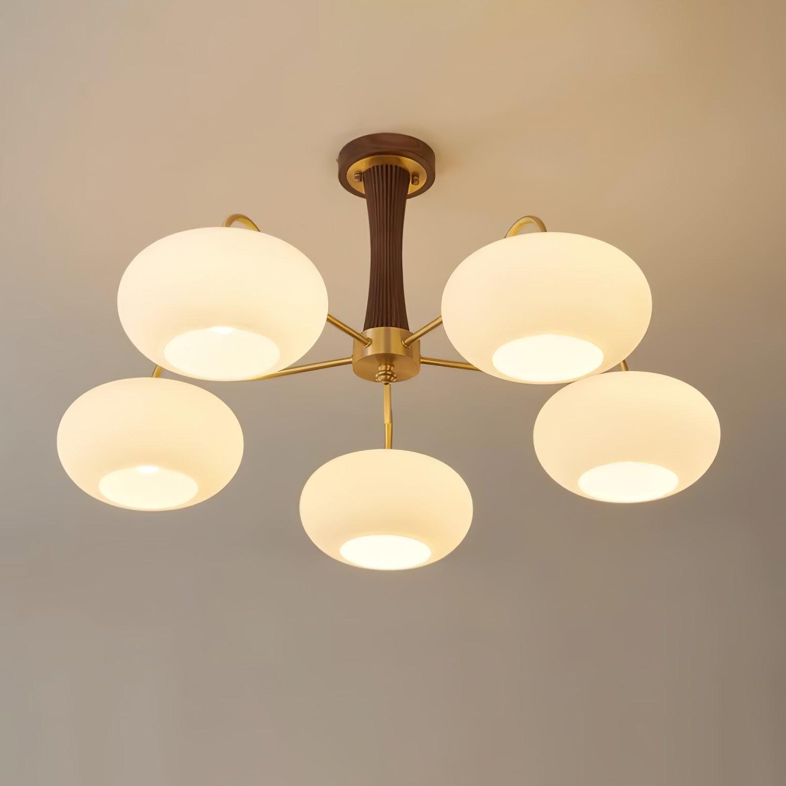 Brass Wooden Persimmon Chandelier - Lamp Outdoor