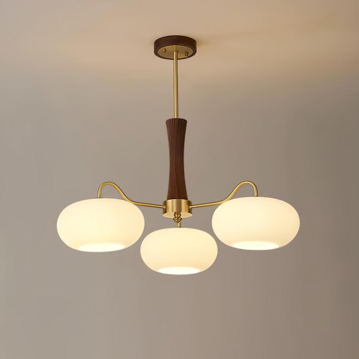 Brass Wooden Persimmon Chandelier - Lamp Outdoor