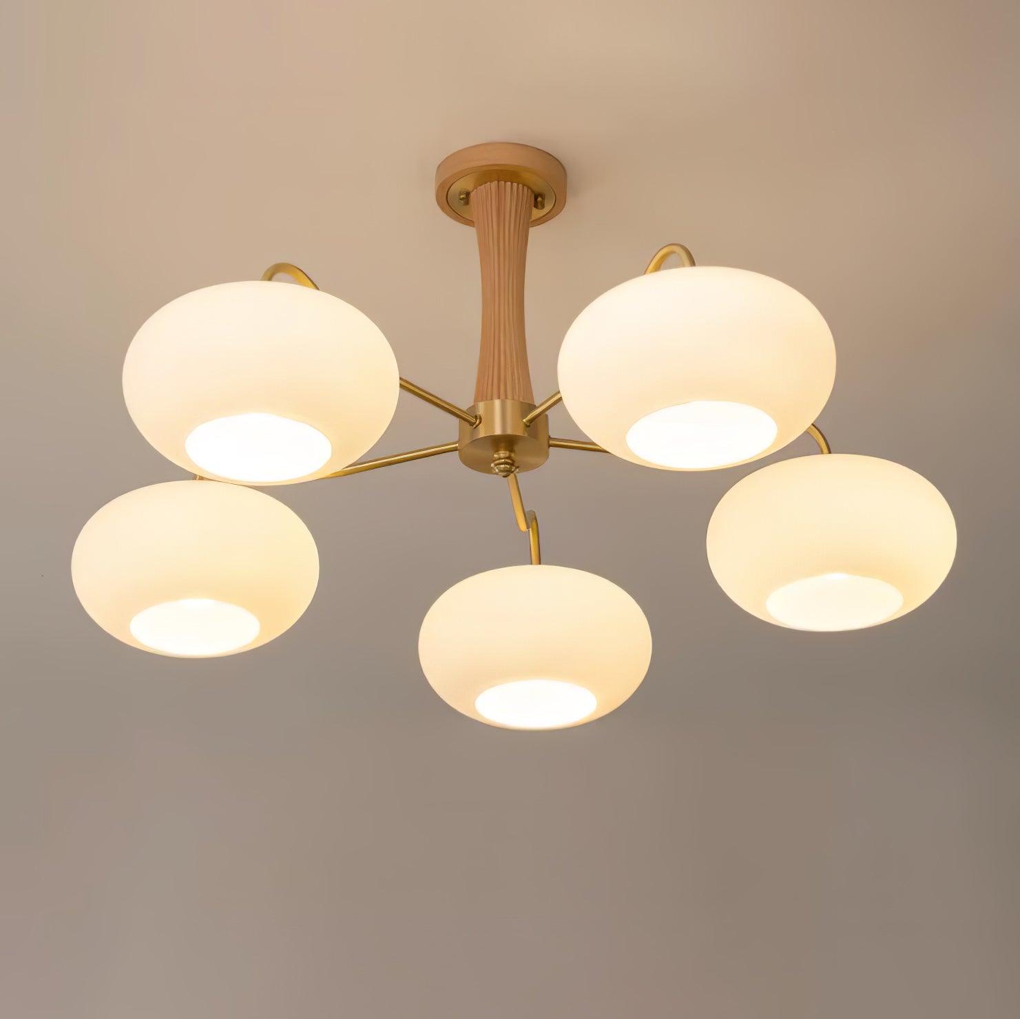 Brass Wooden Persimmon Chandelier - Lamp Outdoor
