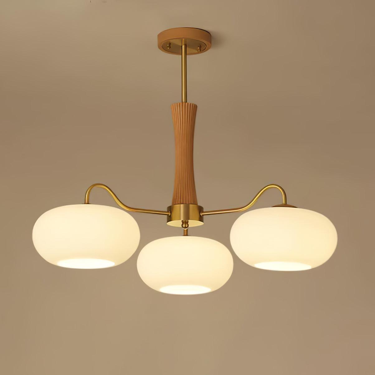 Brass Wooden Persimmon Chandelier - Lamp Outdoor
