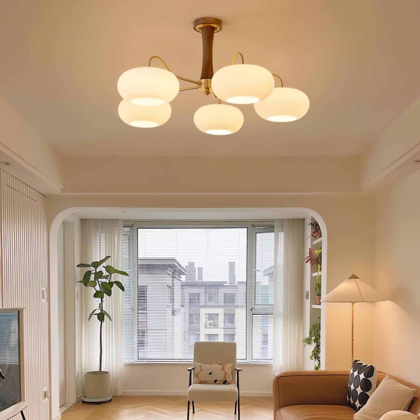 Brass Wooden Persimmon Chandelier - Lamp Outdoor