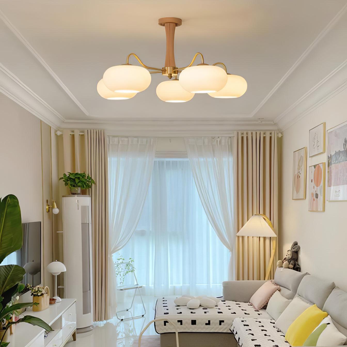 Brass Wooden Persimmon Chandelier - Lamp Outdoor