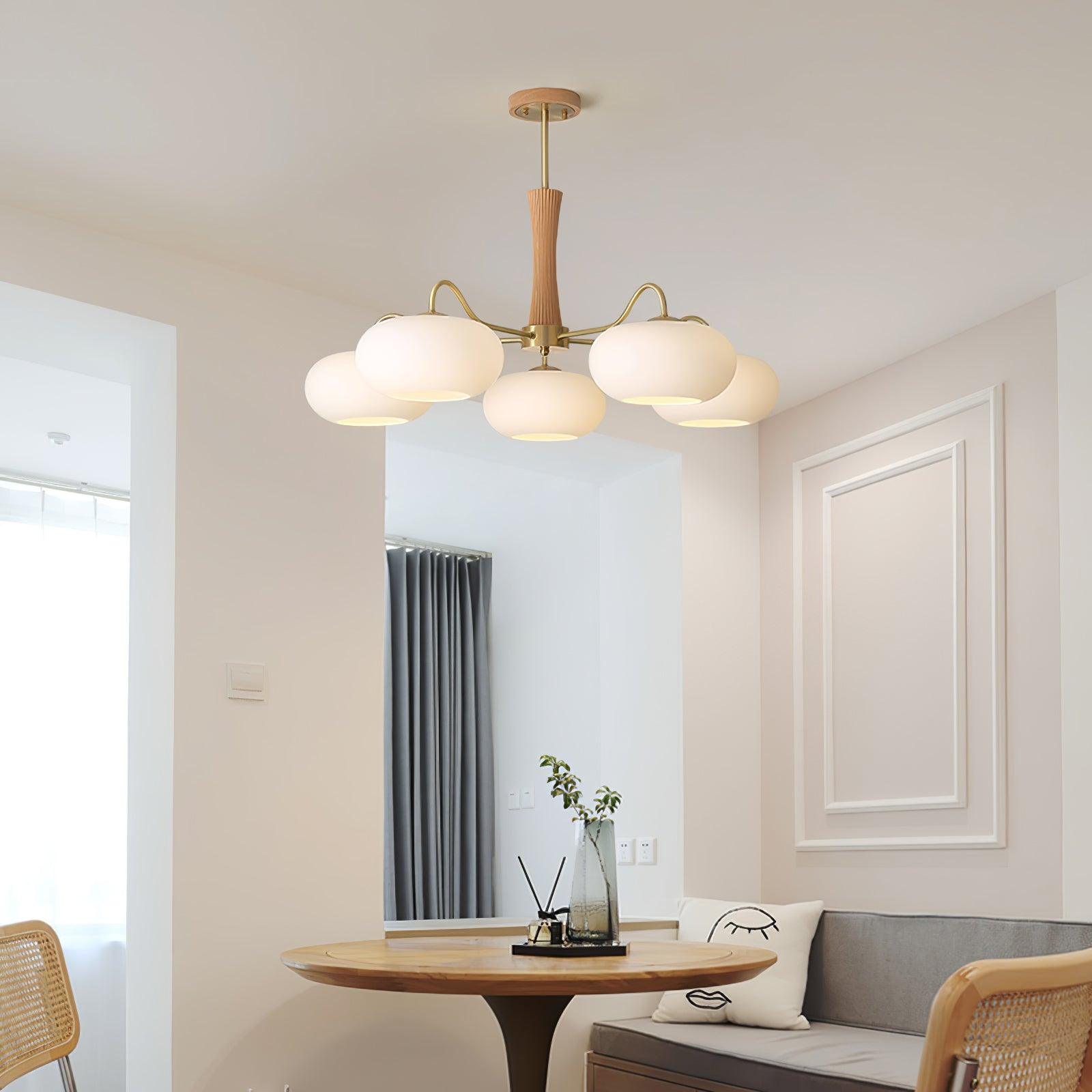 Brass Wooden Persimmon Chandelier - Lamp Outdoor