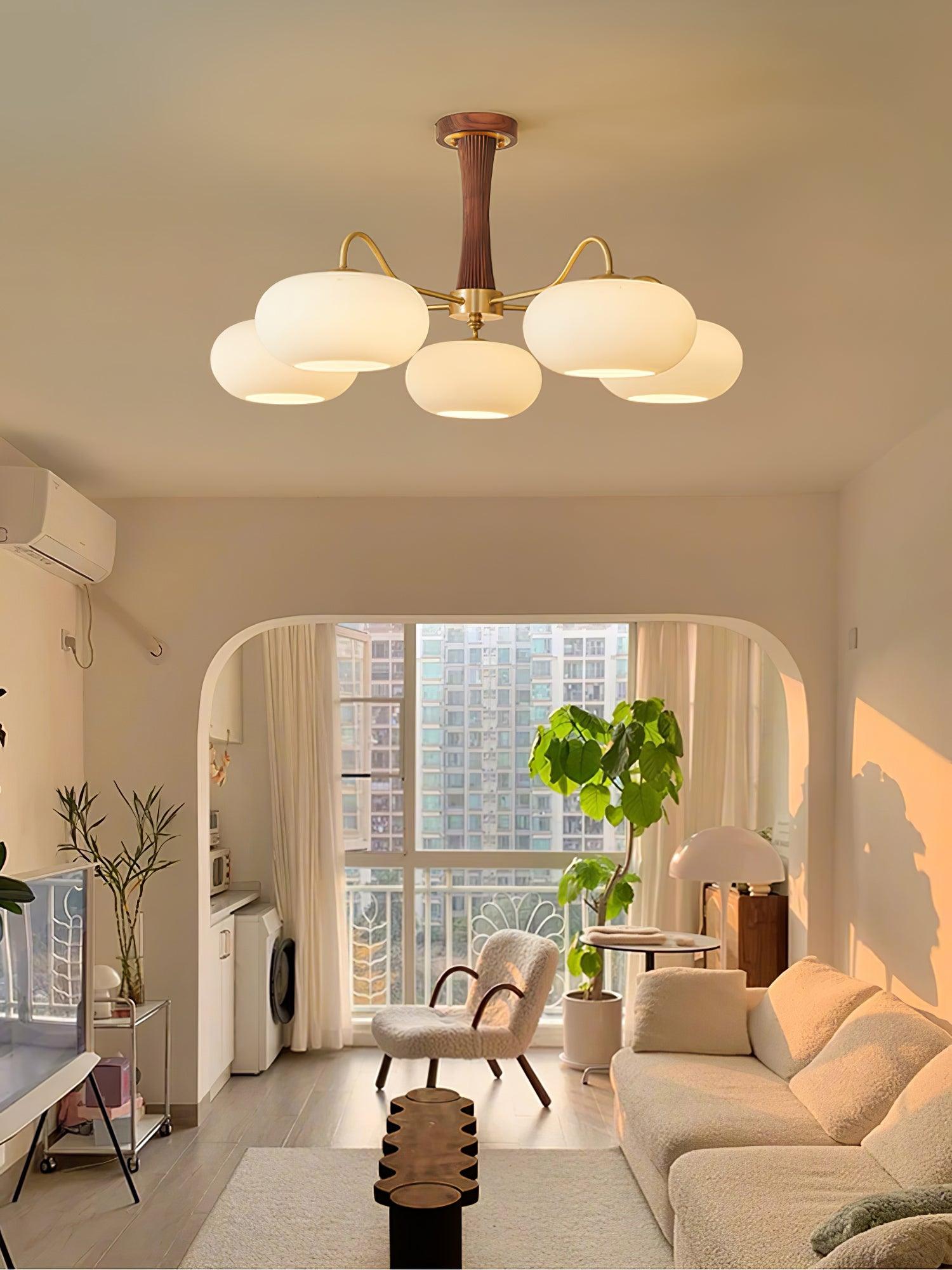 Brass Wooden Persimmon Chandelier - Lamp Outdoor