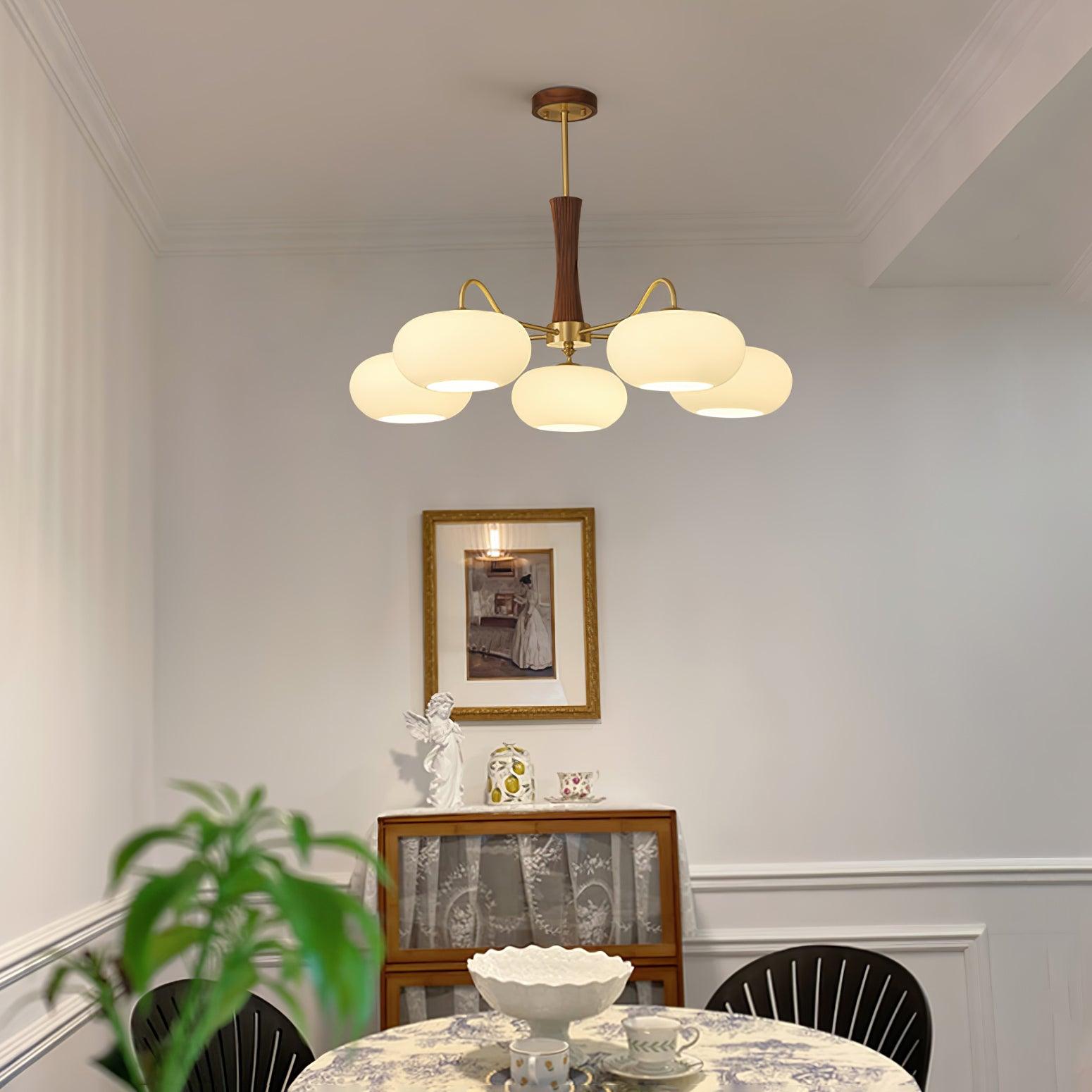 Brass Wooden Persimmon Chandelier - Lamp Outdoor