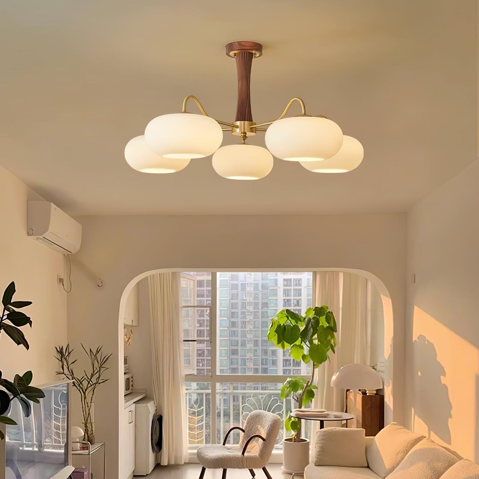 Brass Wooden Persimmon Chandelier - Lamp Outdoor