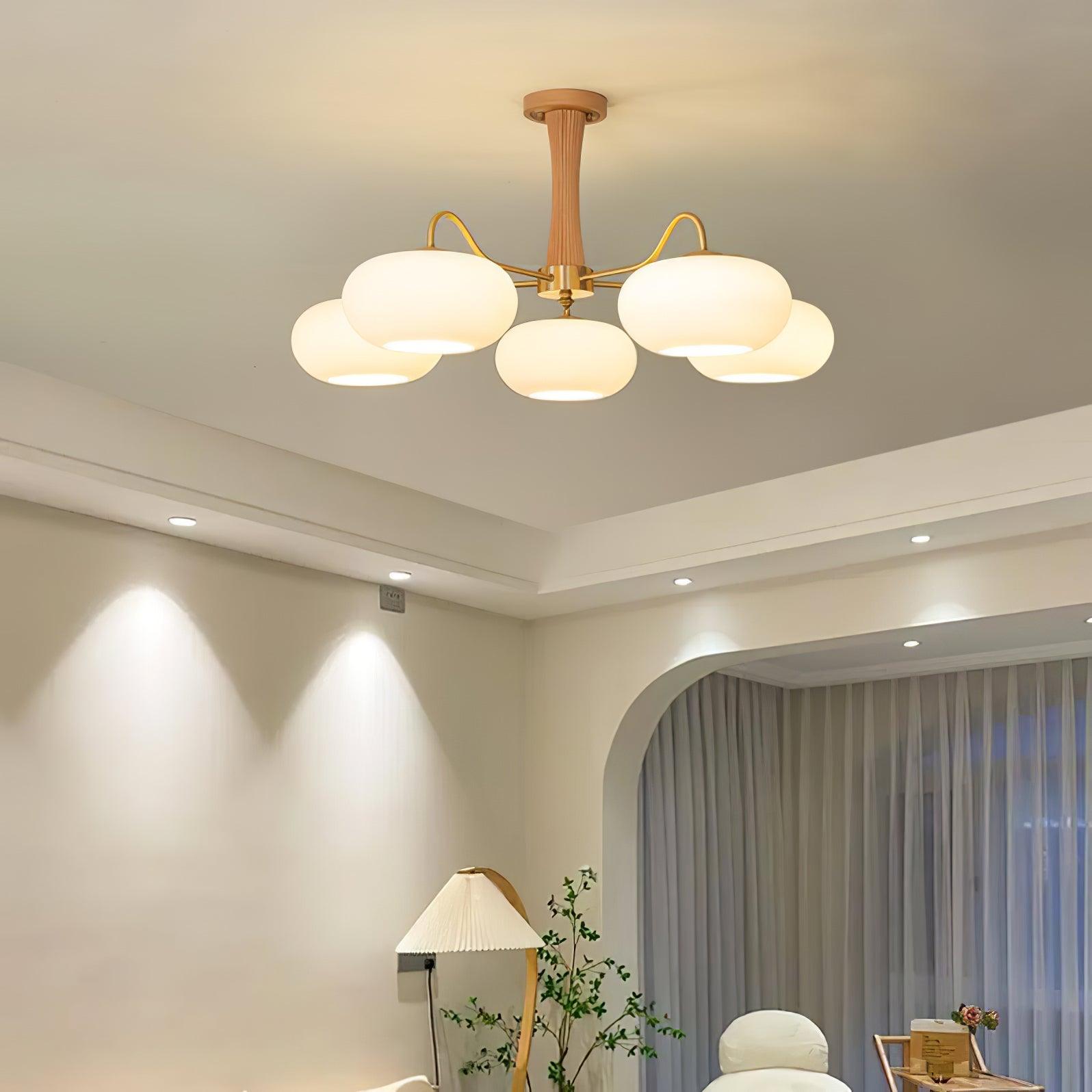 Brass Wooden Persimmon Chandelier - Lamp Outdoor