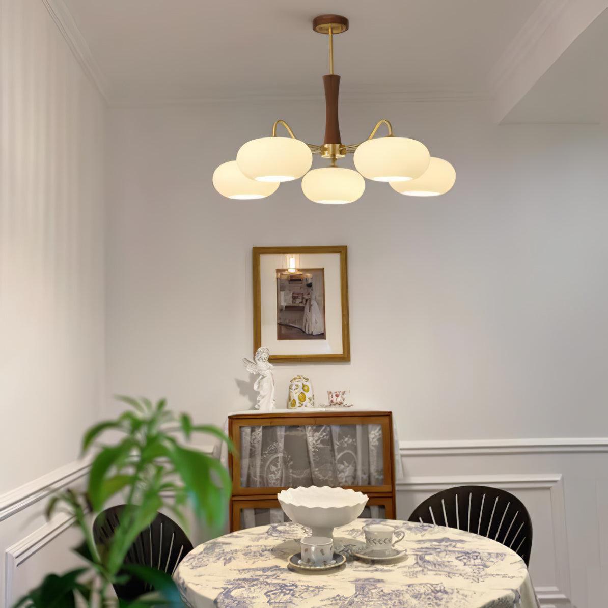 Brass Wooden Persimmon Chandelier - Lamp Outdoor