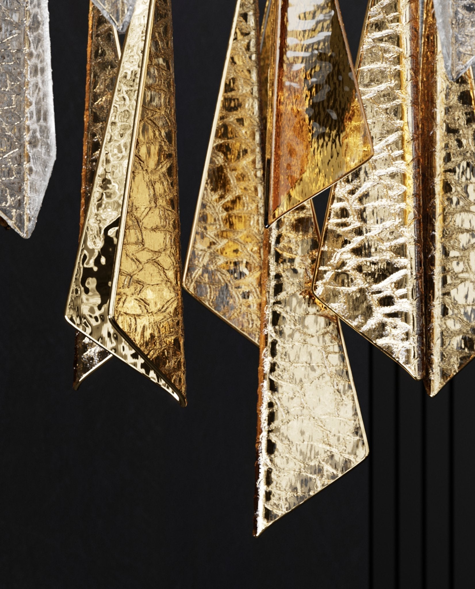 Nyvinia Glass Feather-Shape Chandelier - Lamp Outdoor
