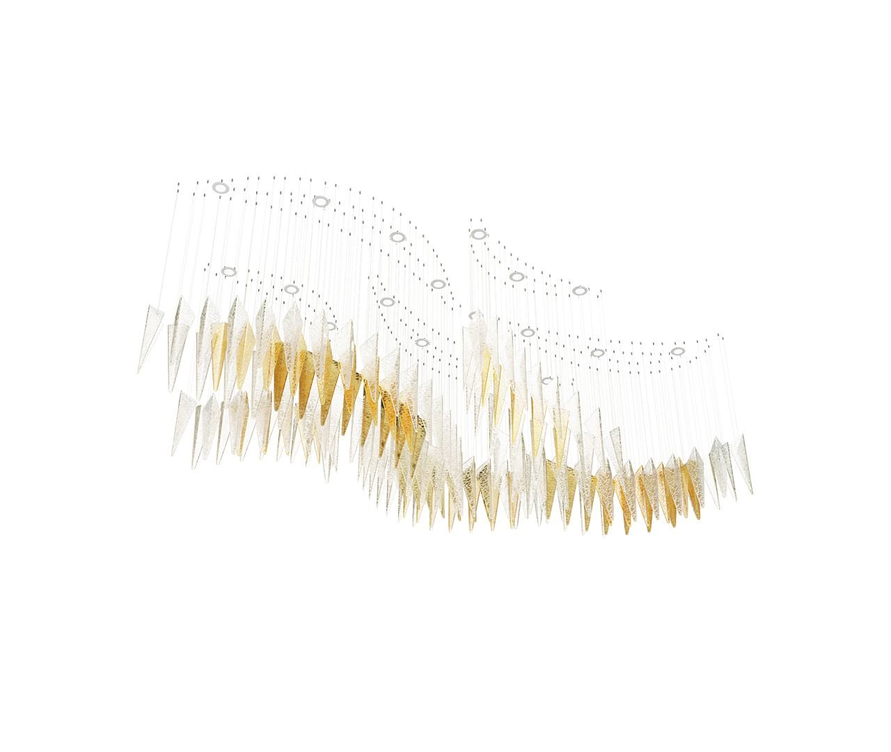 Nyvinia Glass Feather-Shape Chandelier - Lamp Outdoor