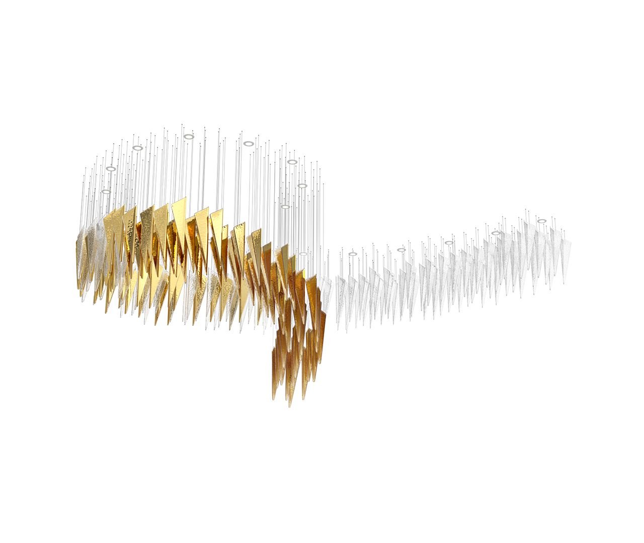 Nyvinia Glass Feather-Shape Chandelier - Lamp Outdoor