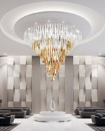 Nyvinia Glass Feather-Shape Chandelier - Lamp Outdoor