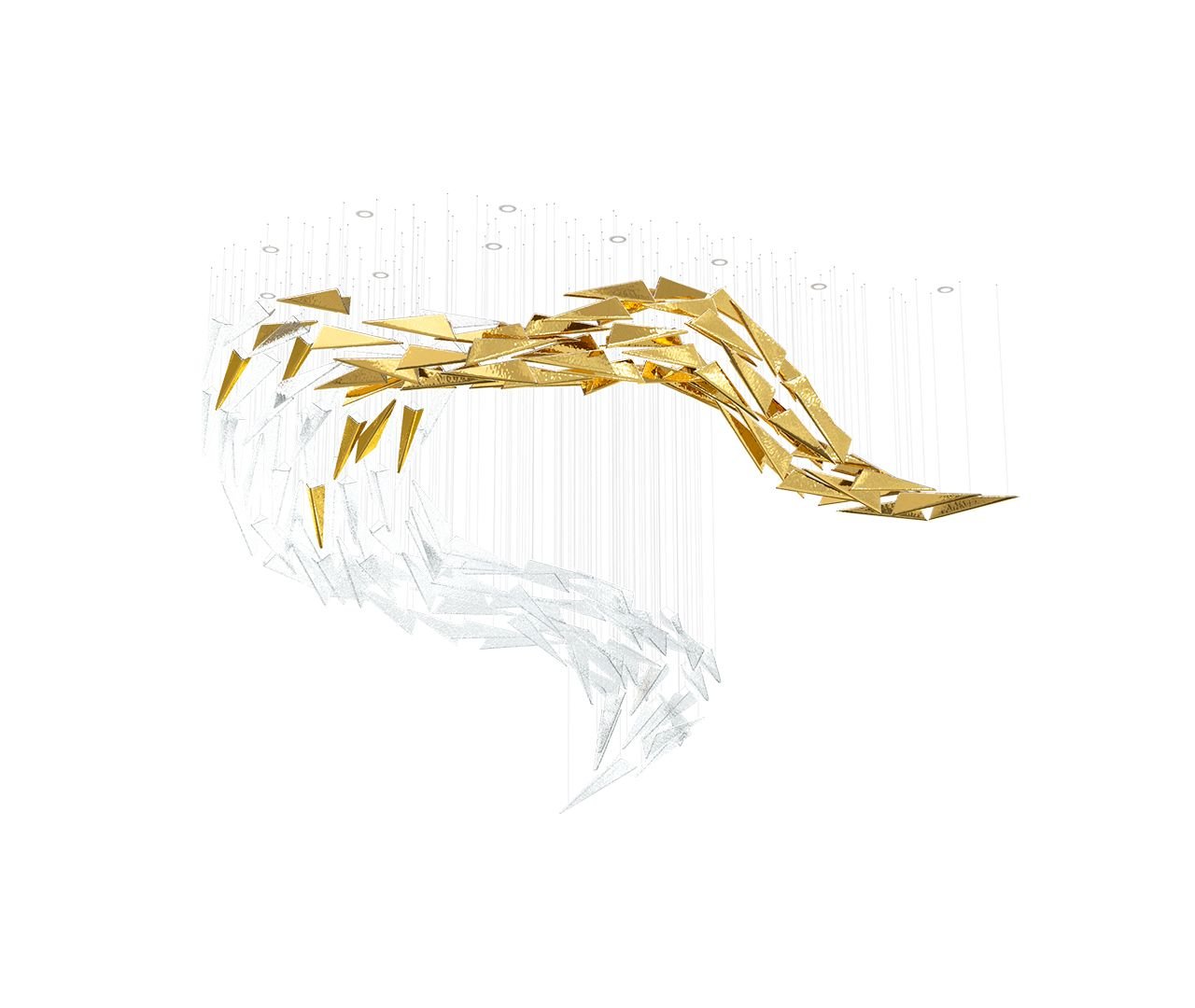 Nyvinia Glass Feather-Shape Chandelier - Lamp Outdoor