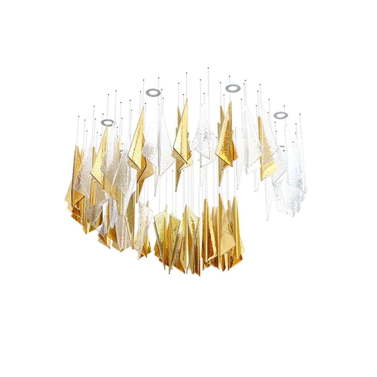Nyvinia Glass Feather-Shape Chandelier - Lamp Outdoor