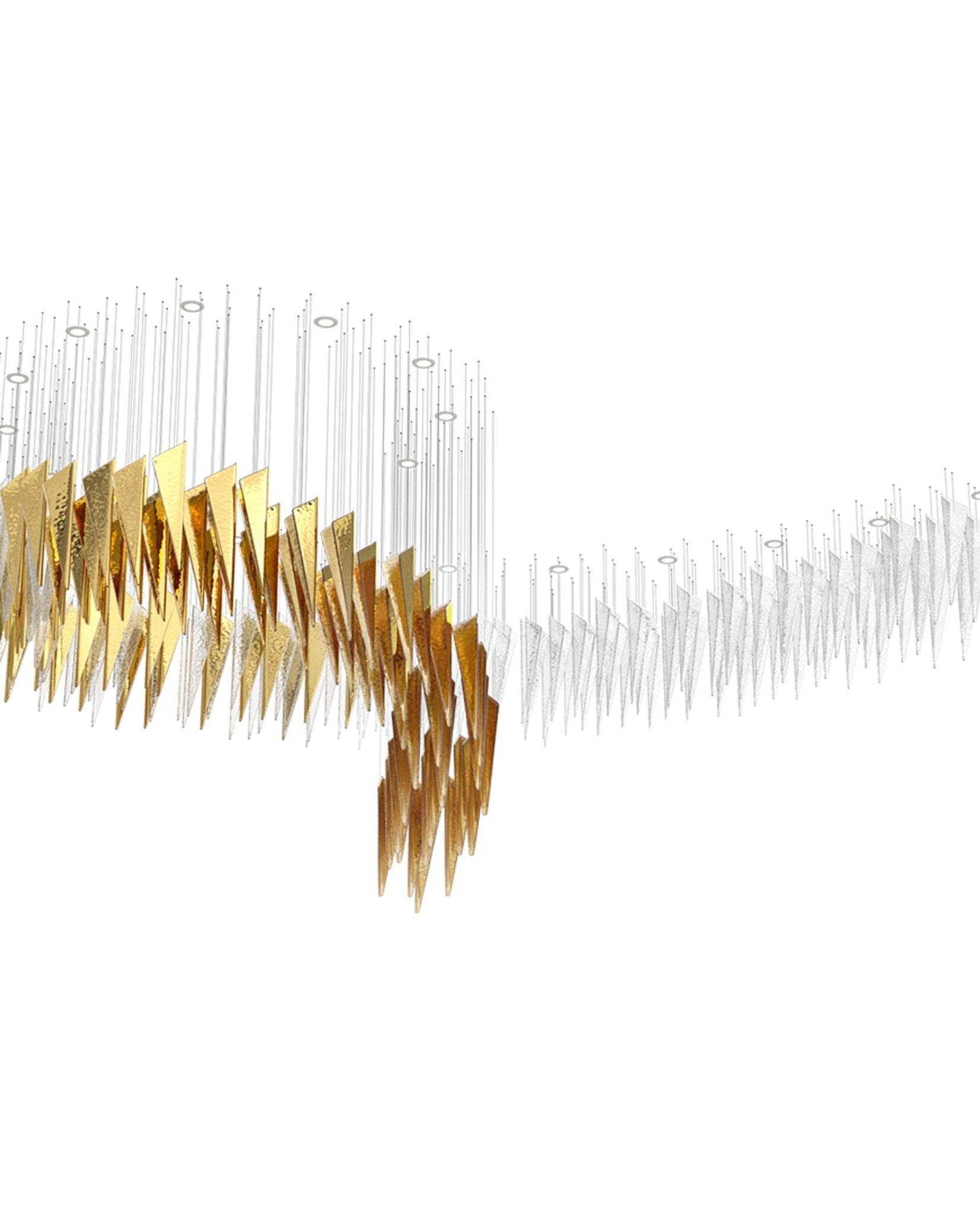 Nyvinia Glass Feather-Shape Chandelier - Lamp Outdoor