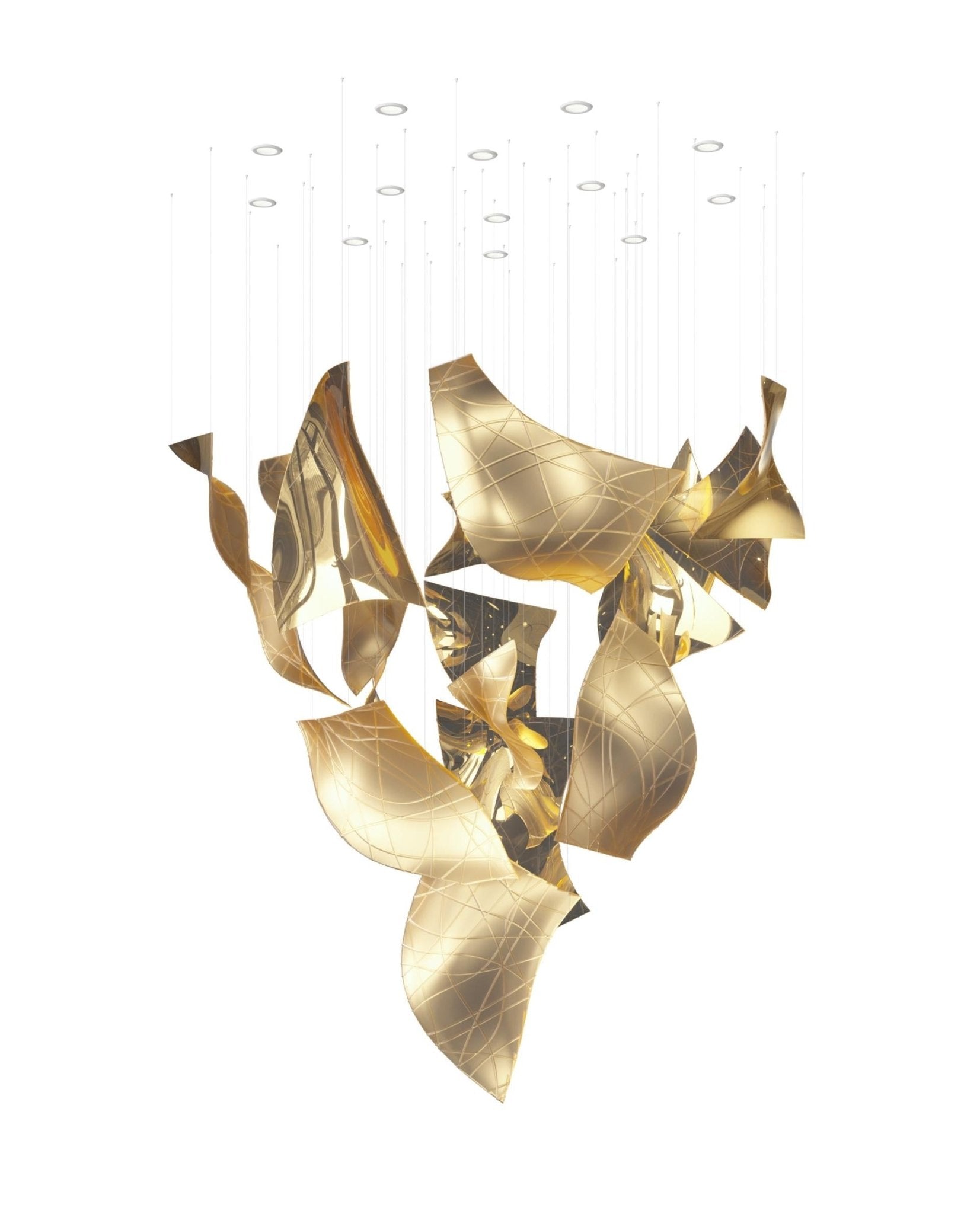 Alnoror Sculptural Gold Pendant Light - Lamp Outdoor