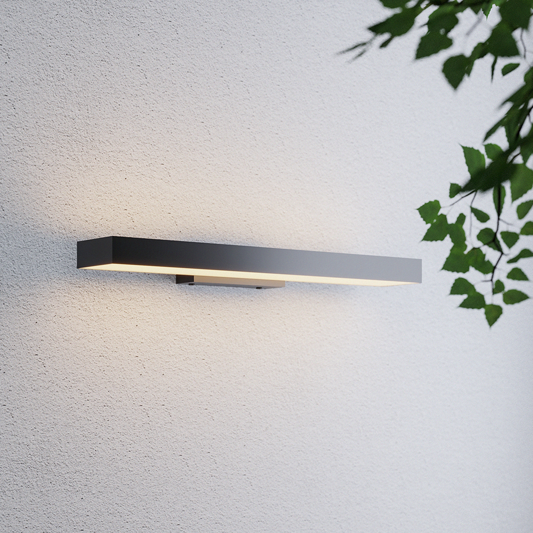 Outdoor Motion Sensor Black Rectangle Wall Light - Lamp Outdoor