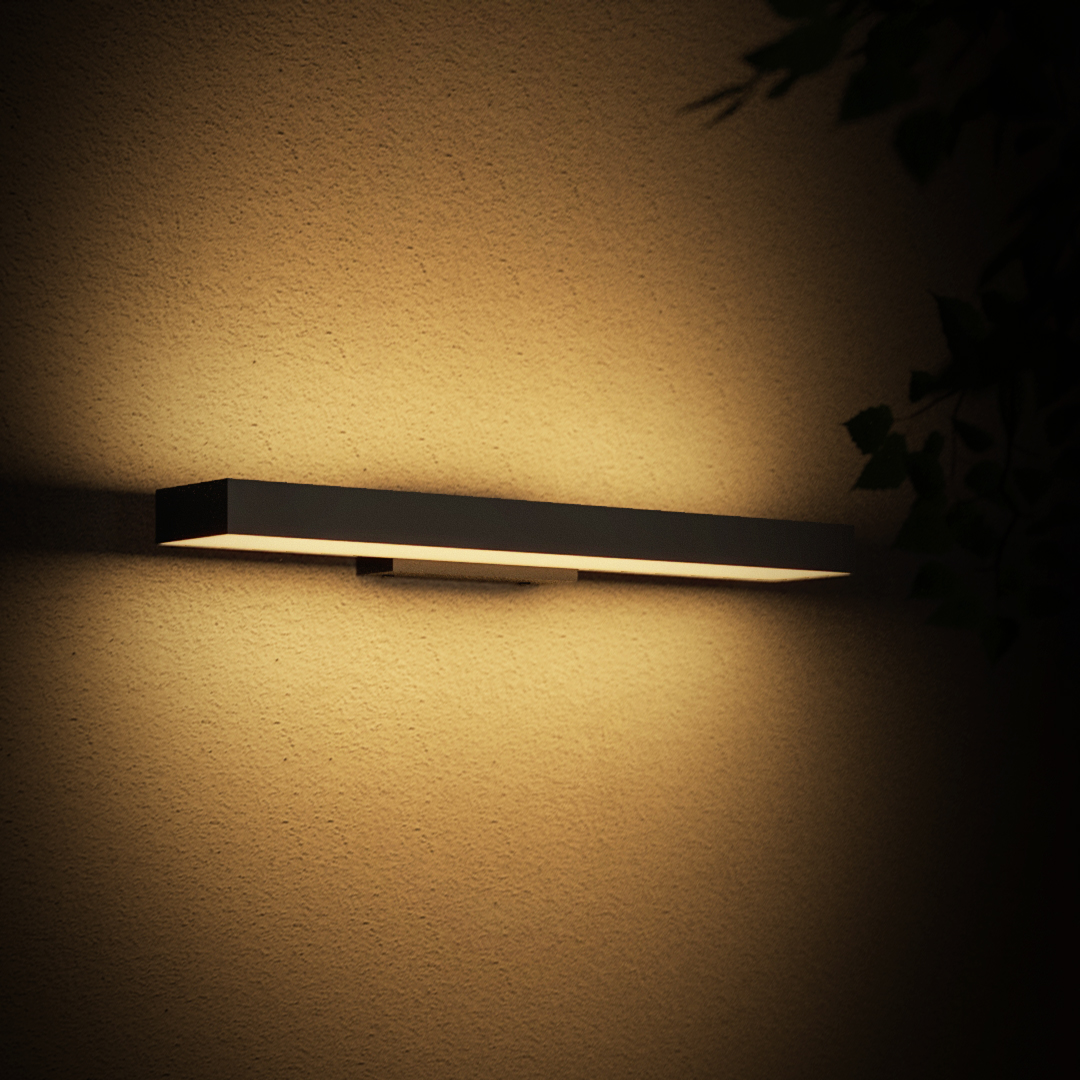 Outdoor Motion Sensor Black Rectangle Wall Light - Lamp Outdoor