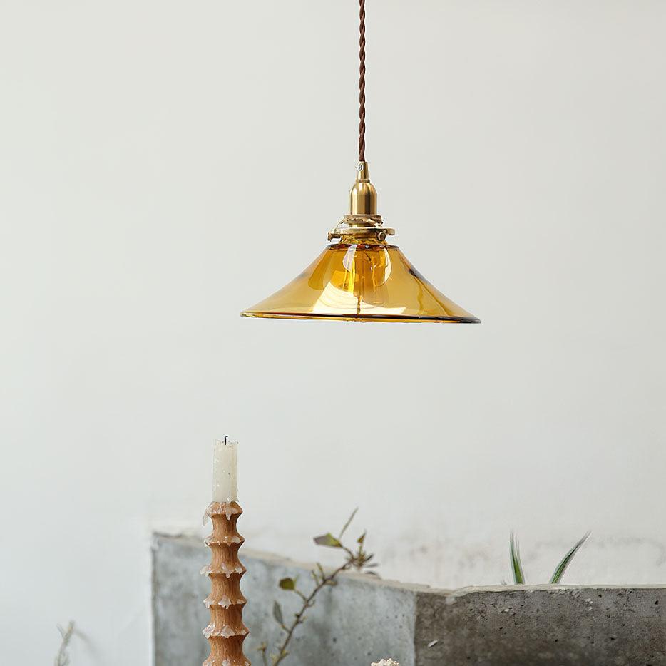 Amber Glass Pendant Light - Lamp Outdoor
