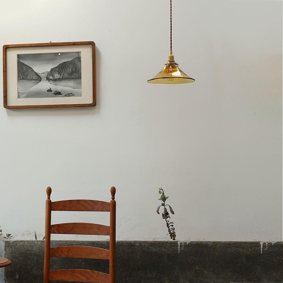 Amber Glass Pendant Light - Lamp Outdoor