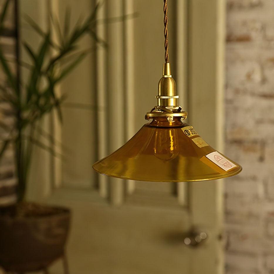 Amber Glass Pendant Light - Lamp Outdoor