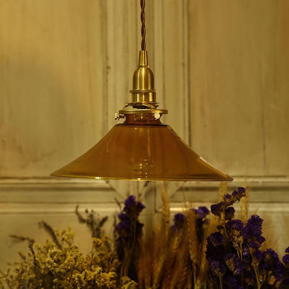 Amber Glass Pendant Light - Lamp Outdoor