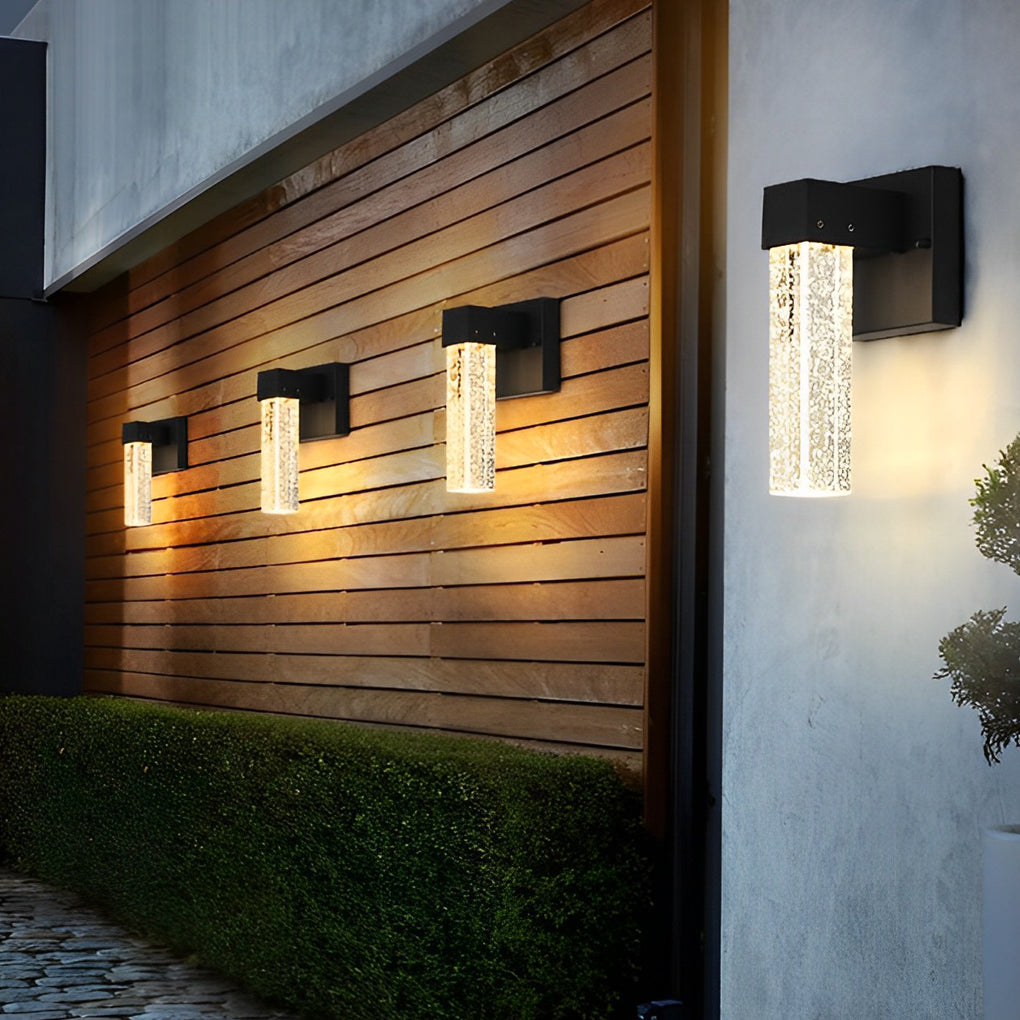 Waterproof LED 10W Crystal Black Modern Outdoor Wall Lamp Exterior Lights - Lamp Outdoor