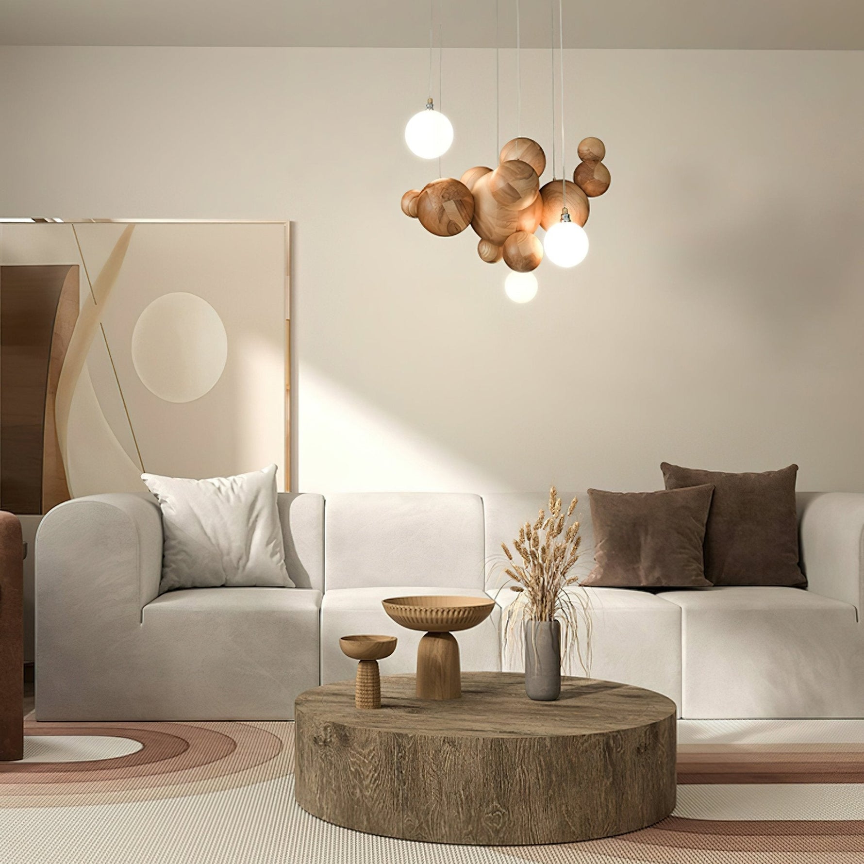 Bubble Wood Balls Chandelier - Lamp Outdoor