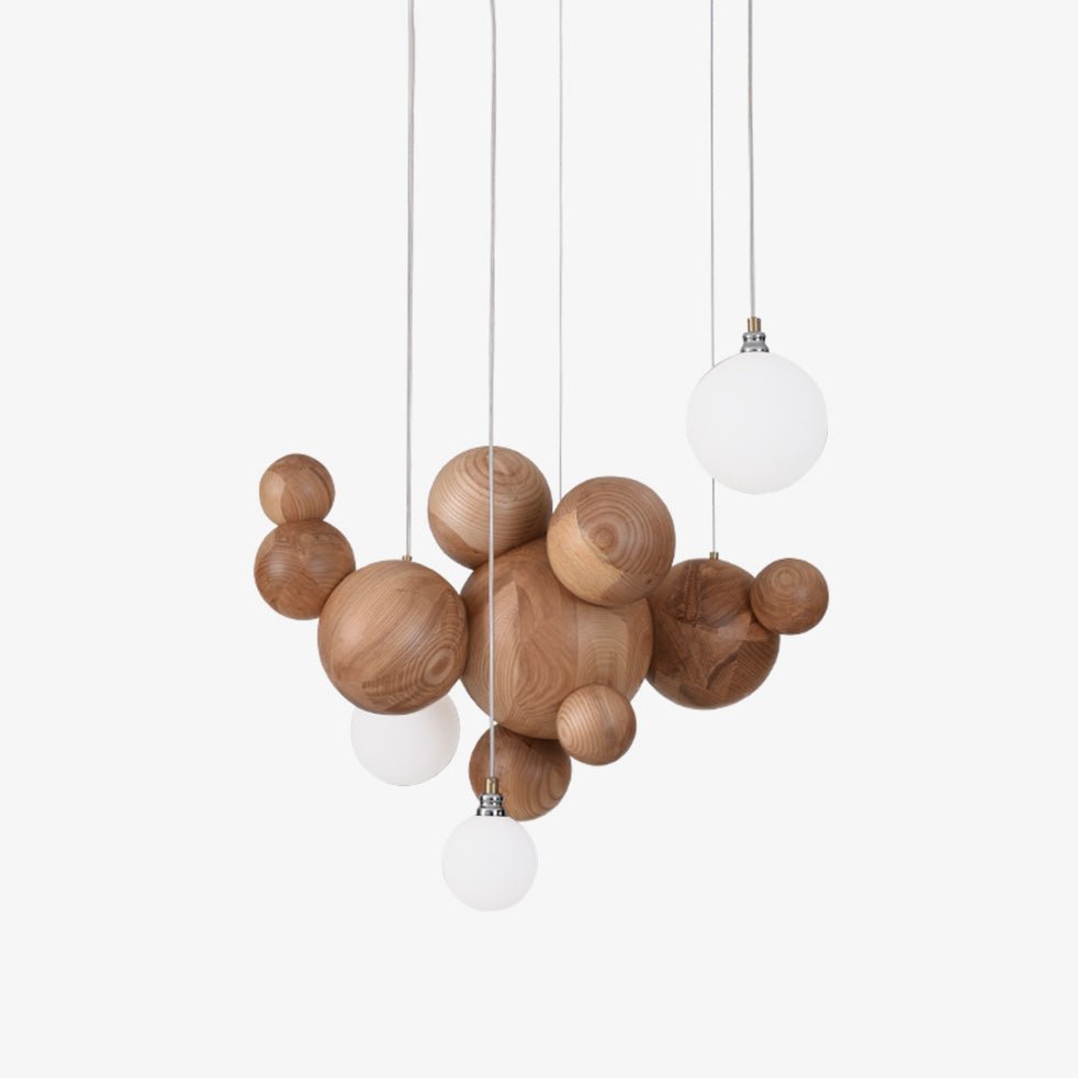 Bubble Wood Balls Chandelier - Lamp Outdoor