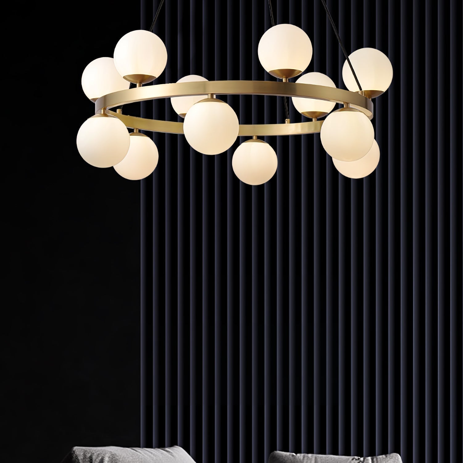 Bubbles Brass Ring Chandelier - Lamp Outdoor