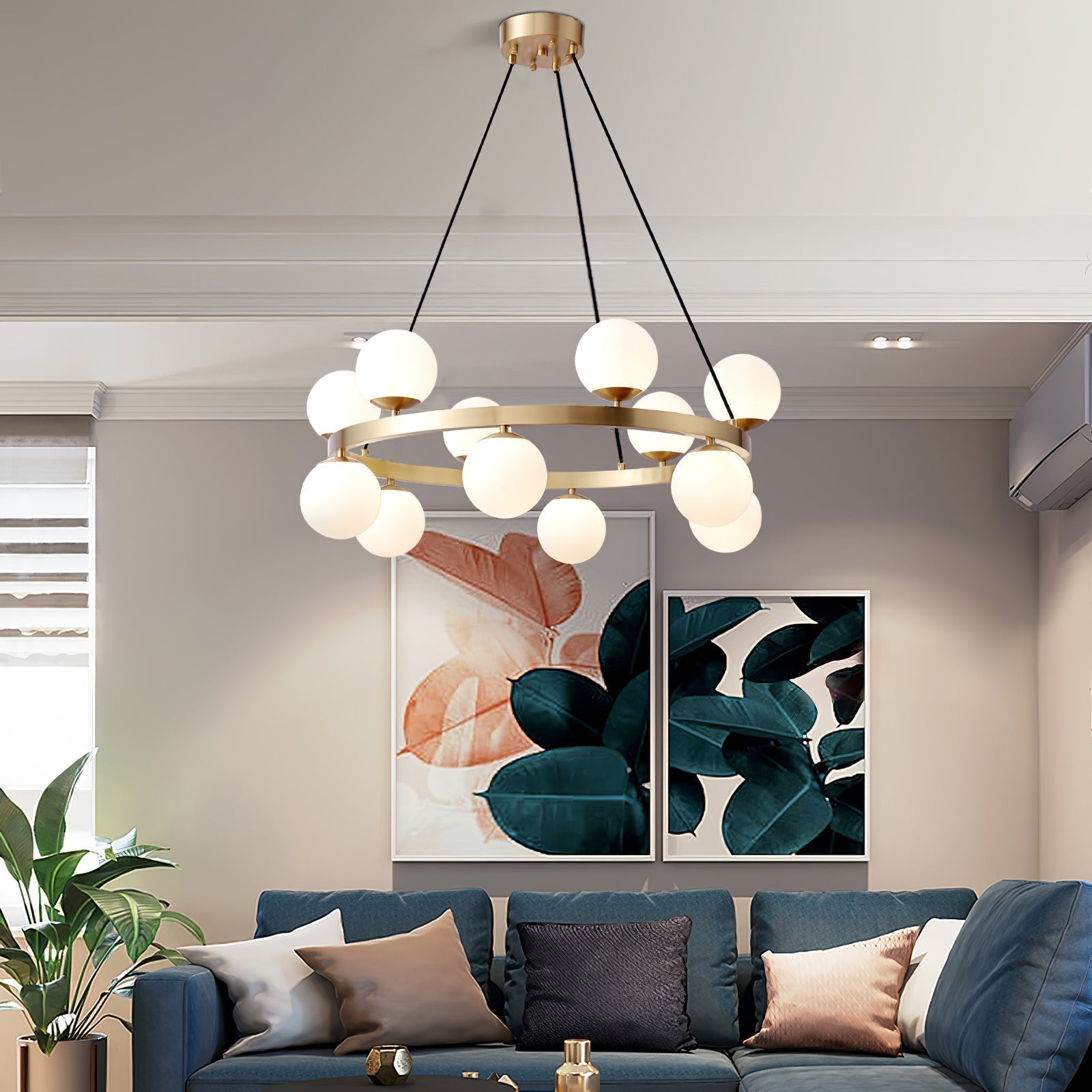 Bubbles Brass Ring Chandelier - Lamp Outdoor