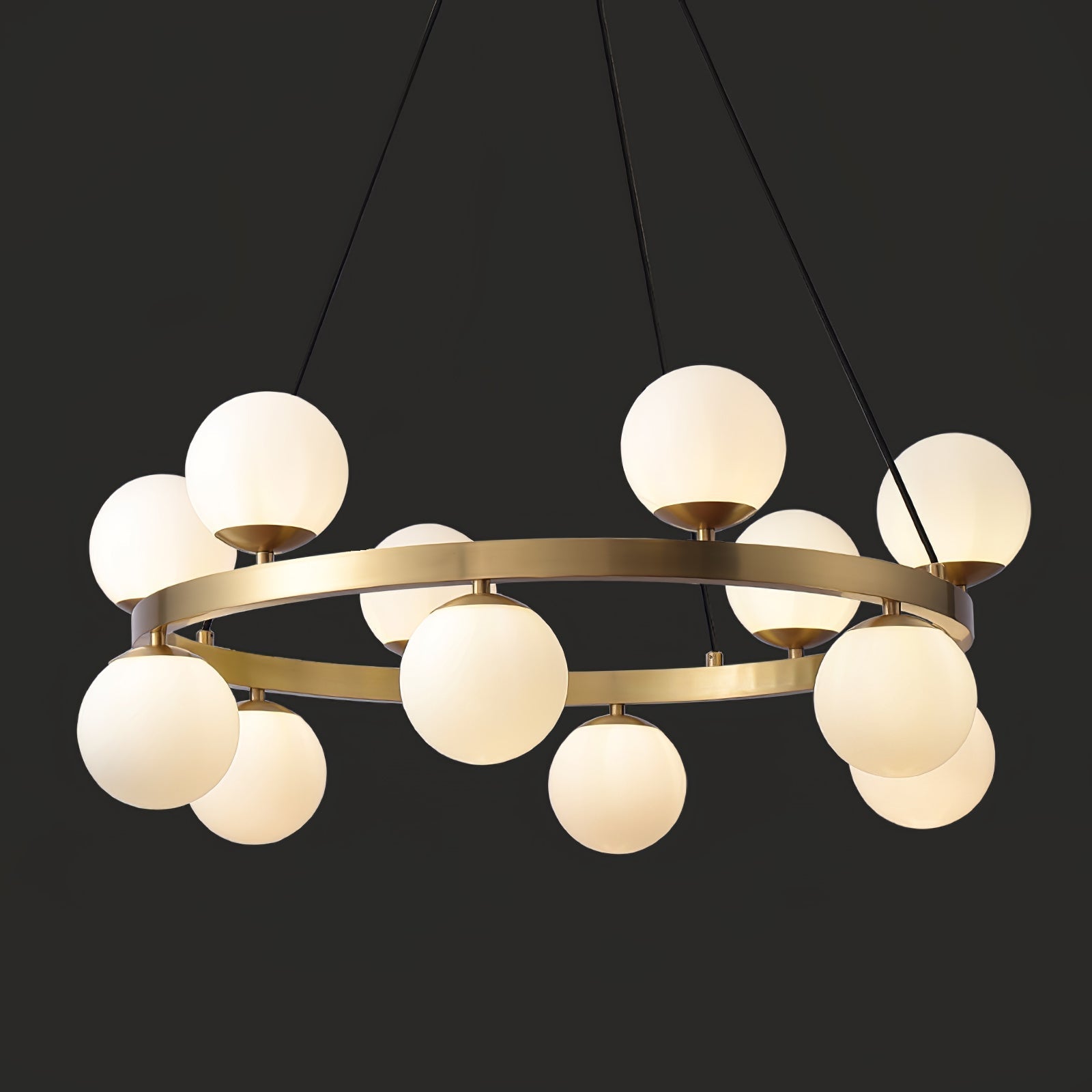 Bubbles Brass Ring Chandelier - Lamp Outdoor
