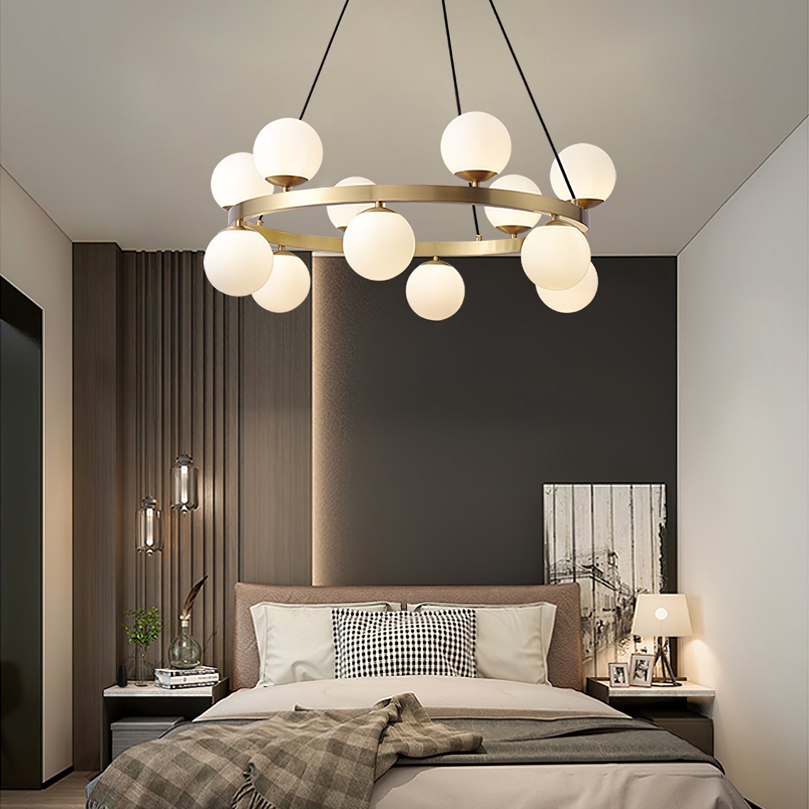 Bubbles Brass Ring Chandelier - Lamp Outdoor