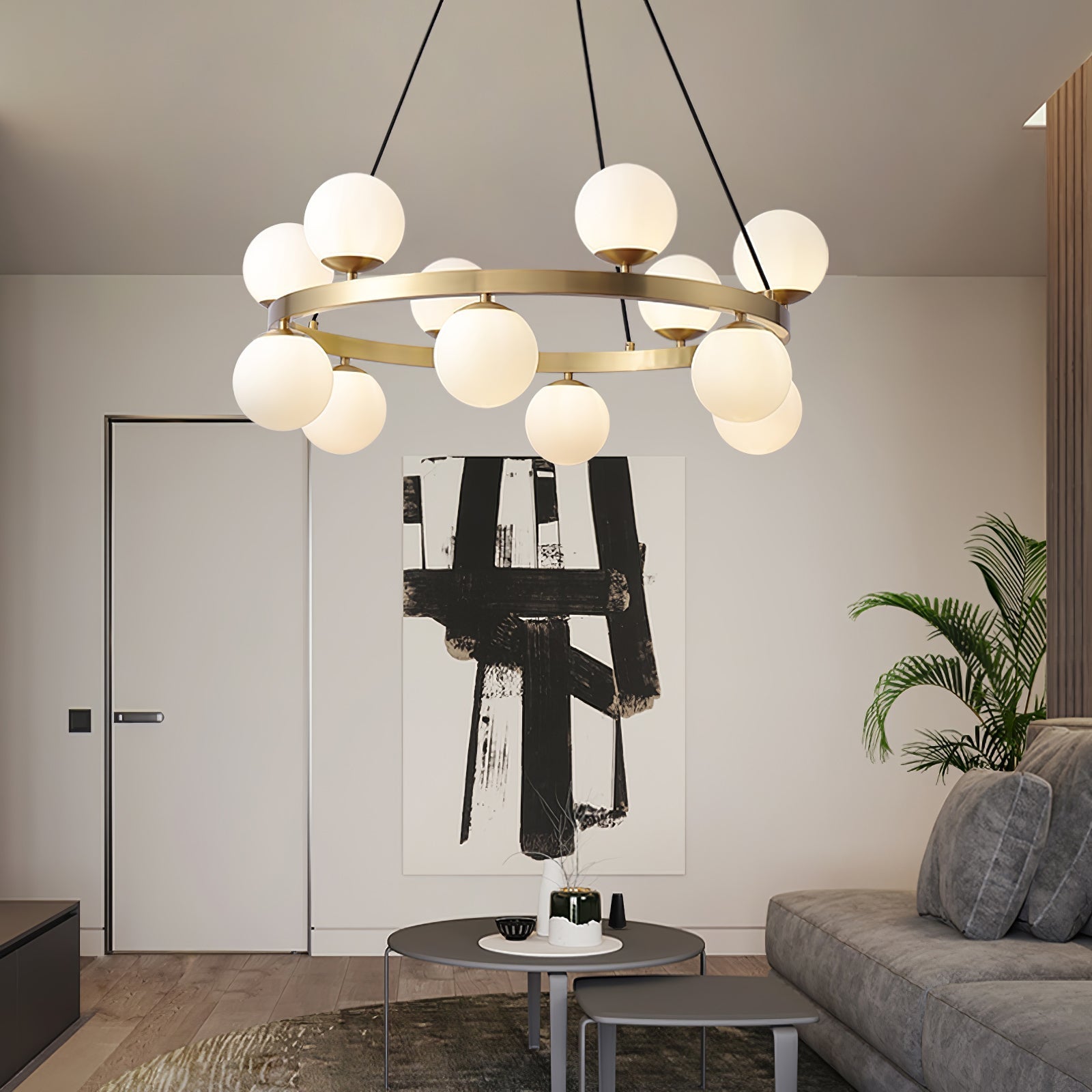 Bubbles Brass Ring Chandelier - Lamp Outdoor