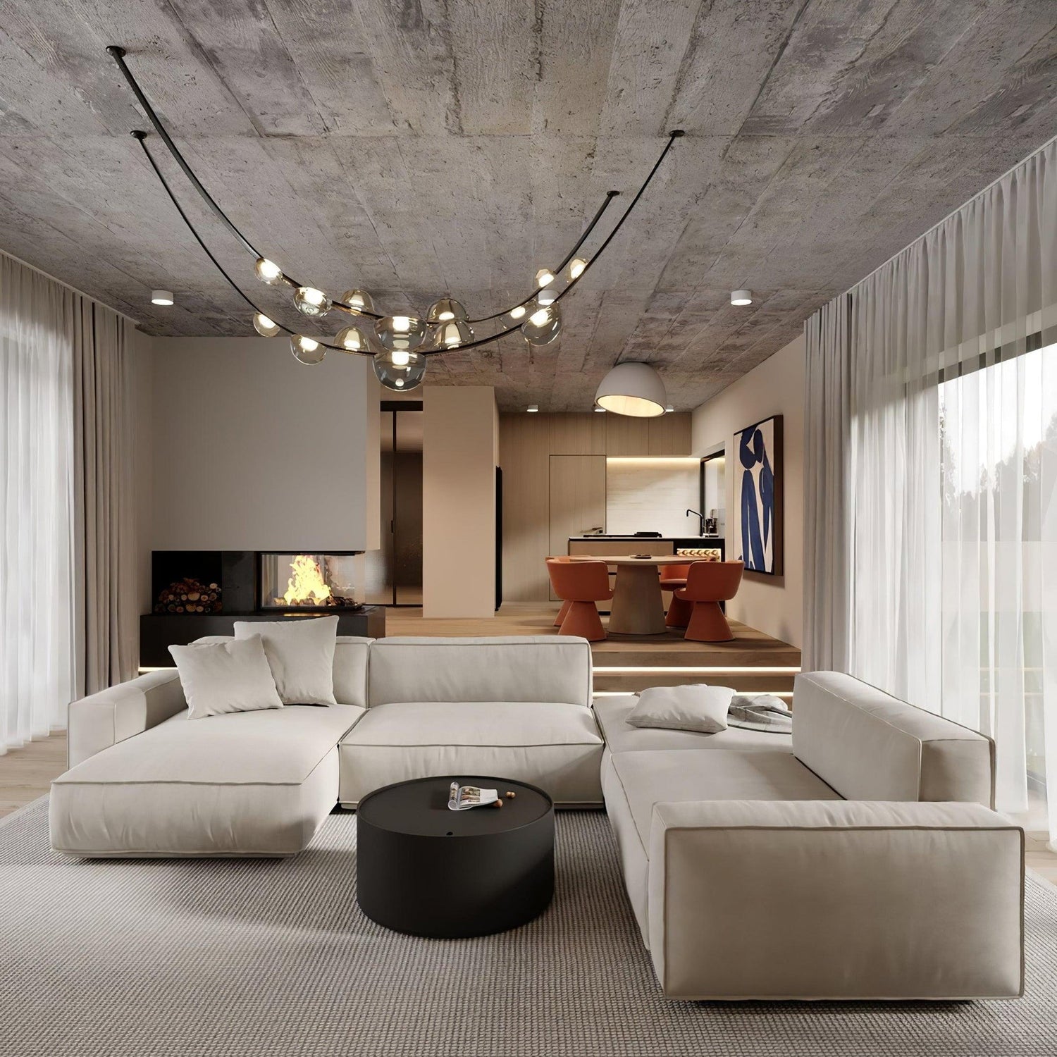 Bubbles Modern Leather Chandelier