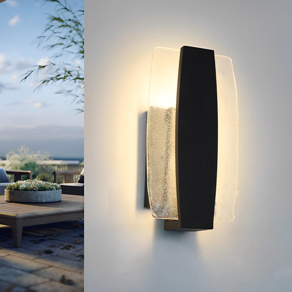 Waterproof LED Handmade Bubbles Glass Black Modern Outdoor Wall Light - Lamp Outdoor