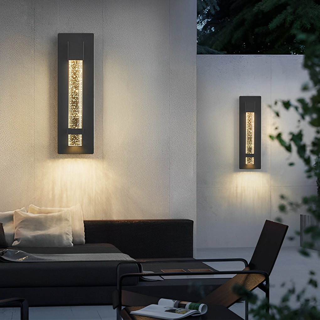11.8 Inch Waterproof Hardwired Bubbles Glass Outdoor Wall Light - Lamp Outdoor