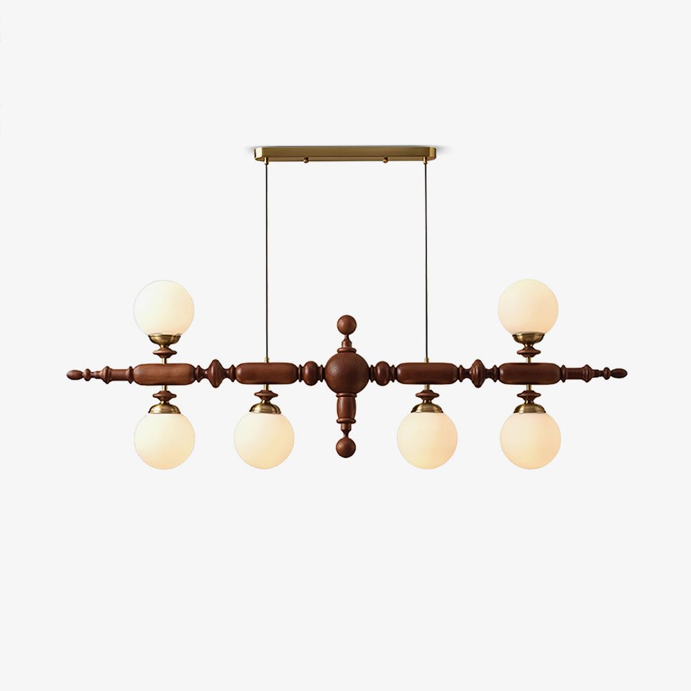 Isilira Classic Wood Glass Linear Pendant Light - Lamp Outdoor